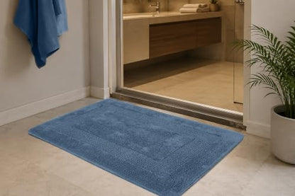 COTTON CRAFT Bath Rugs - 2 Pack Large 20x30 Plush Bath Mats - Azure Blue - color: Azure Blue, size: 20x30 Inches