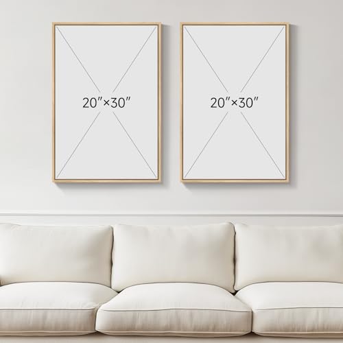 Framed Modern Neutral Beige Abstract Wall Art for Living Room, 20x30 Inch - color: 2 Piece-Neutral, size: 20" W x 30" H x 2Pcs