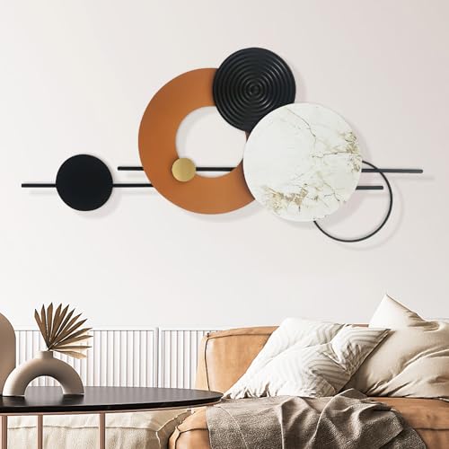 BECHAEO 3D Large Metal Wall Art Decor for Living Room 40" x 19"