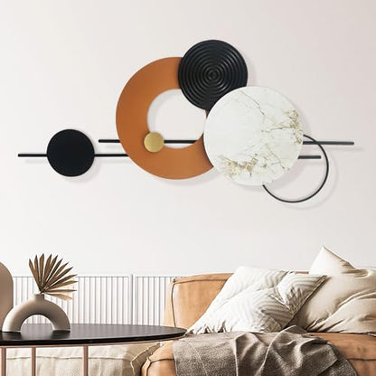 BECHAEO 3D Large Metal Wall Art Decor for Living Room 40" x 19"