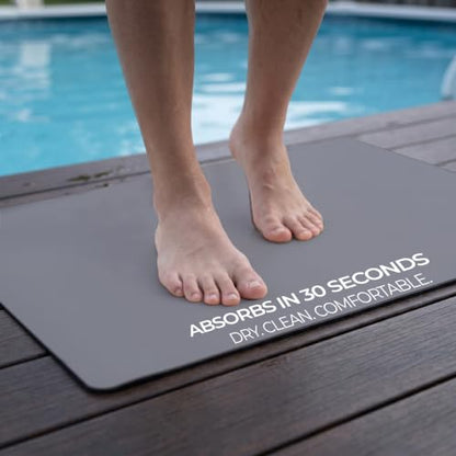 Homergy Bath Mat for Bathroom Non Slip, Quick Dry, 18x28 in, Grey - color: Gray, size: 18" x 28"