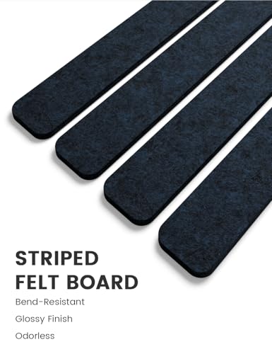 Fluxynara 13" x 2" Felt Wall Panels, Carbon Blue - color: Carbon Blue, size: 8-pack