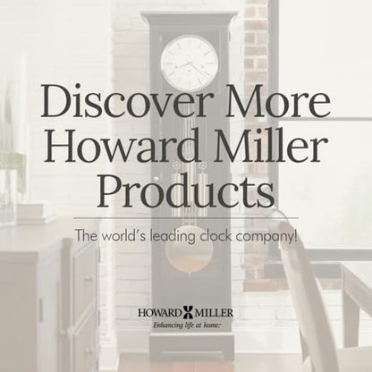 Howard Miller Christopher Mantel Clock – Hardwood Table Clock, Quartz Movement, Westminster Chime, Brass Bezel, Roman Numerals, Battery Powered