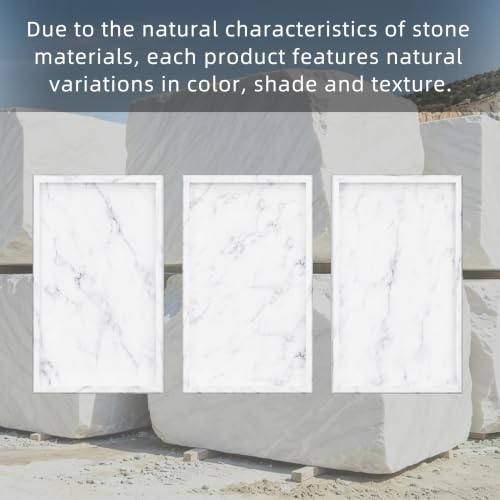 Marble Trays with Anti Slip Foot Pads,11.8x7.9x1.2in,Carrara White - color: Carrara White