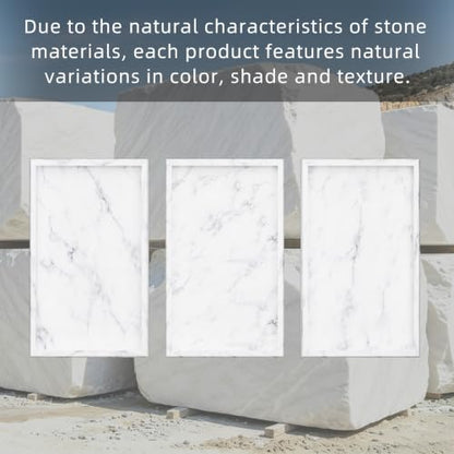 Marble Trays with Anti Slip Foot Pads,11.8x7.9x1.2in,Carrara White - color: Carrara White
