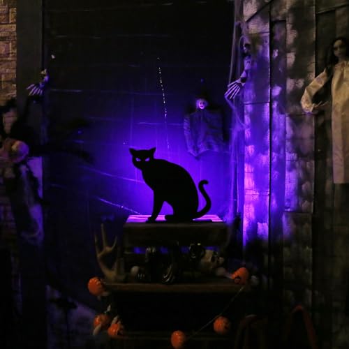 2PCS Halloween Black Cat Decoration for Indoor Outdoor Home Table Decor