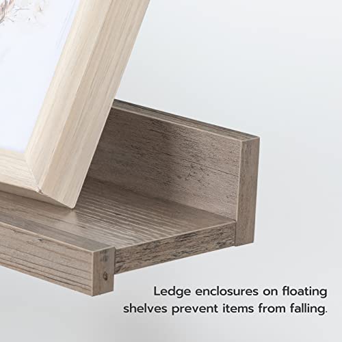 HOOBRO Floating Shelves, Wall Shelf Set of 3, 35.4 Inches Hanging Shelf - color: Greige, size: 35.4 Inches