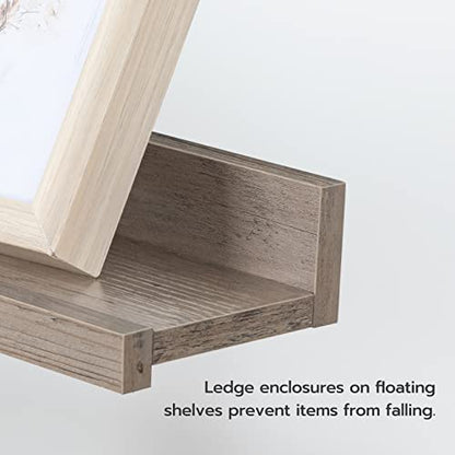 HOOBRO Floating Shelves, Wall Shelf Set of 3, 35.4 Inches Hanging Shelf - color: Greige, size: 35.4 Inches