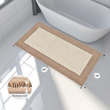 anllugs Bathroom Rugs, 30" x 60" Soft Bath Rugs, Beige & Grayish Brown - color: Beige & Grayish Brown, size: 30" X 60"