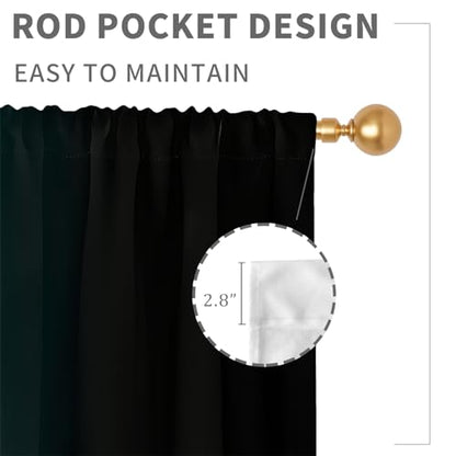 Teal Black Curtains, Ombre, 2 Panels, 42" W x 63" L, Rod Pocket - color: New Teal, size: 42"W x 63"L (Pack of 2)