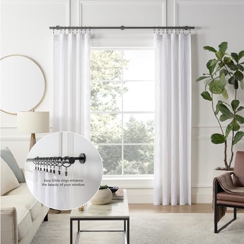 Cambria Designer 2" Satin Black Quiet Glide Curtain Rings 18 Pack - color: Satin Black, size: Large 2 in