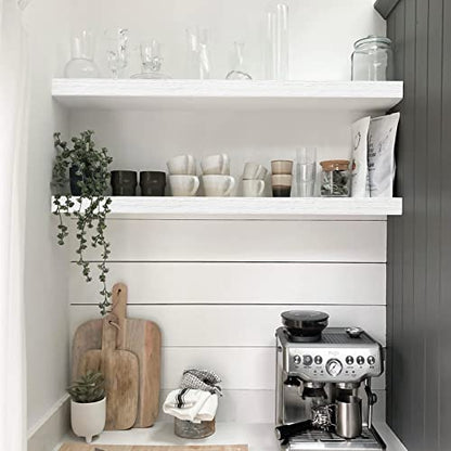 QEEIG Long Floating Shelves for Wall (White, Set of 2, 35.4") - color: C. White, size: 35.4"