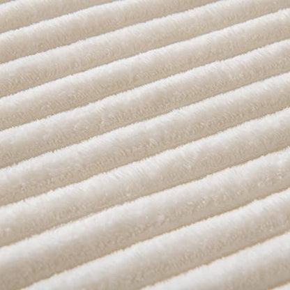 MIULEE Fleece Blanket King Size 90"x108" 300GSM Super Soft Lightweight Plush Striped, Cream White Warm Cozy Breathable Ribbed Blanket for Bed/Sofa/Couch - color: Cream White, size: 90"x108"