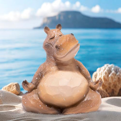 Hodao Meditating Hippo Figurine, Zen Animal Statue, Mindfulness Desk Decor - color: Meditation Hippo
