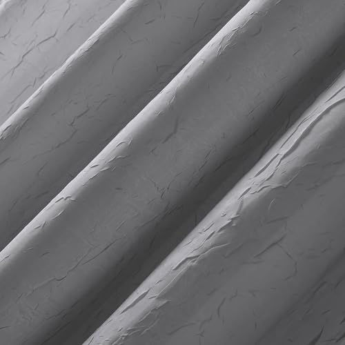 No. 918 Erica Crushed Sheer Voile Grommet Curtain Panel - color: Charcoal Gray, size: 51"W x 63"L (Pack of 1)