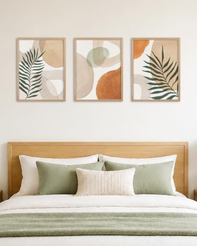 HesenDot Natural OAK Wood Abstract Botanical Leaf Framed Wall Art,12x16in - color: Abstract Leaf
