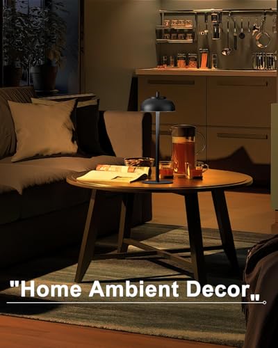 Cordless Table Lamps, Rechargeable LED Touch Lamp, Black, 4 Pack - color: Black-Set of 4