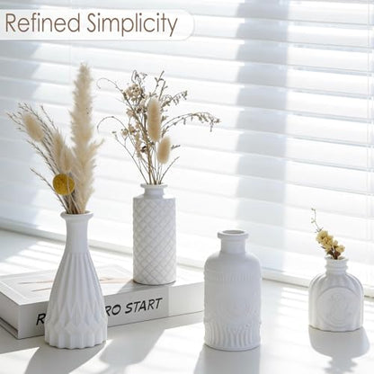 TBWIND 12 Pcs Matte White Glass Bud Vase Set - color: White-12pcs, size: 12Pcs