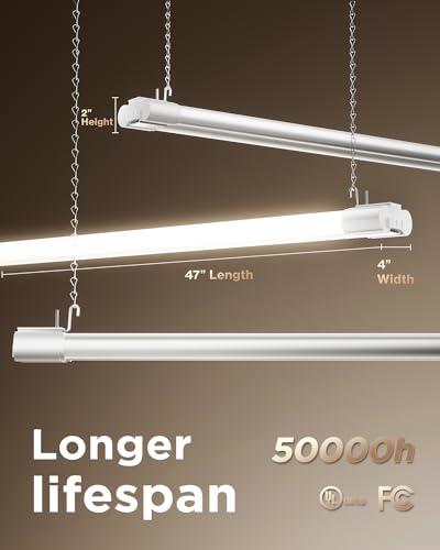 Sunco 6 Pack LED Shop Lights 4FT, Plug in Linkable, White, 40W=150W - color: White 6k