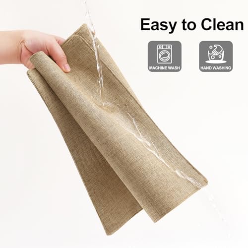 Homaxy Cloths Placemats for Dining Table Set of 6, 13" x 19", Flaxen - color: Flaxen, size: Placemats Set of 6
