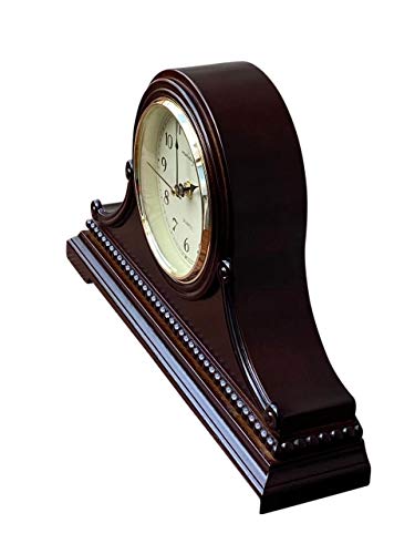 Mantel Clocks, Battery Operated, Silent Wood Table Clock with Westminster Chimes On The Hour, Solid Wooden Shelf Chiming Mantle Clock, 9" x 16" x 3" (Walnut - Arabic Numerals) - color: Walnut - Arabic Numerals