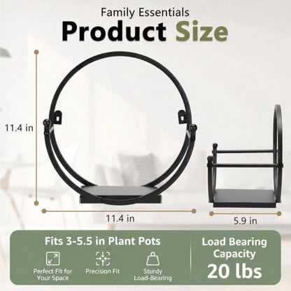 Wall Plant Holders for Indoor Plants, Round Mounted Frame, 2 Pack - size: 11 inches x 5.9 inches x 11 inches