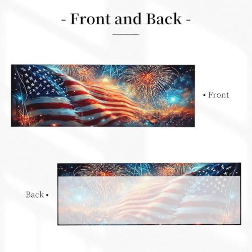 Flag Curtain Valance 54x18 Inches Window Treatment Rod Pocket Valance for Kitchen Bathroom Bedroom - color: Flag