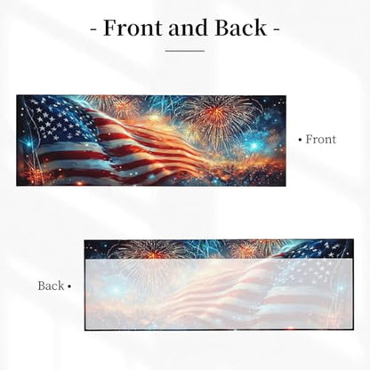 Flag Curtain Valance 54x18 Inches Window Treatment Rod Pocket Valance for Kitchen Bathroom Bedroom - color: Flag