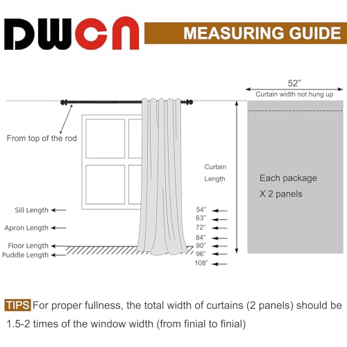 DWCN Brown Ombre Room Darkening Curtains 54 inch Length - Damask Patterned Back Tab Small Window Drapes with Tiebacks Thermal Insulted Curtains for Bedroom/Kitchen, 2 Panels, 52 x 54 Inch - color: Brown, size: 52"W x 54"L (Pack of 2)