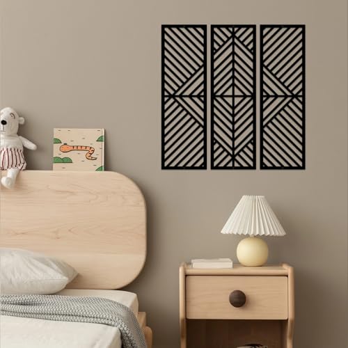 ESTART 3 Pcs Geometric Home Metal Wall Decor, Minimalist Modern Wall Art
