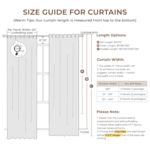 INOVADAY 100% Black Out Curtains 90 Inch Long Blackout Curtains for Bedroom - color: Beige, size: 50"W x 90"L (Pack of 2)