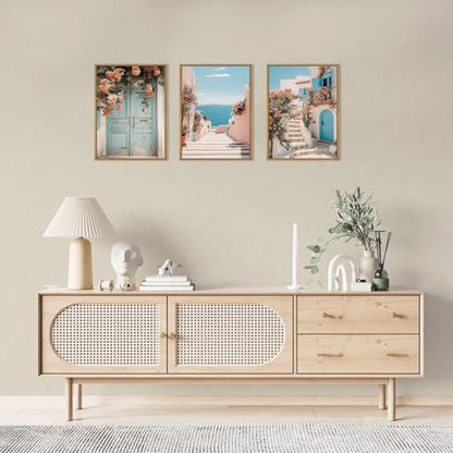 KAIRNE Italy Amalfi Coast Cityscape Framed Canvas Wall Art Set-12"x16"x3 - color: Italy Landscape Wall Art, size: 12"L x 16"W