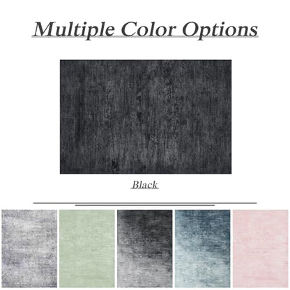 4x6 Washable Area Rug, Black Solid Area Rugs for Living Room & Bedroom - color: Black, size: 4' x 6' (Rectangular)