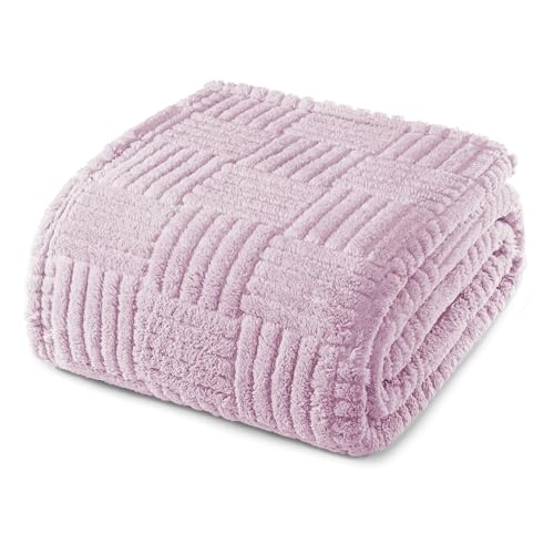 Whale Flotilla Lightweight Fleece Queen Size Blanket for Bed, Lilac - color: Lilac, size: Queen(90x90 Inch)