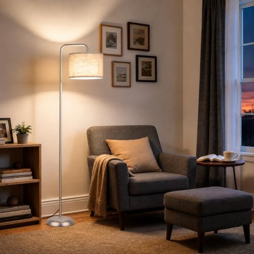 TJOY Floor Lamp, ‌Silver‌ Standing Floor Lamp for LivingRoom with 3CCT Bulb - color: Silver‌