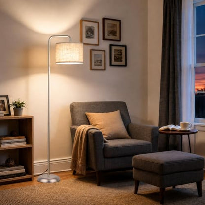 TJOY Floor Lamp, ‌Silver‌ Standing Floor Lamp for LivingRoom with 3CCT Bulb - color: Silver‌