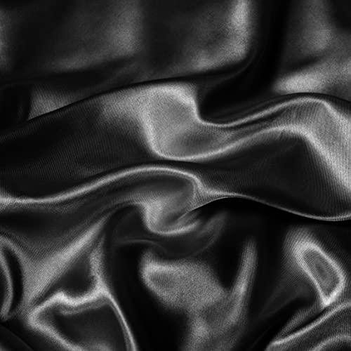 Vonty Black Satin Throw Blanket 50x60In, Cooling Silky Wrinkle-Free - color: Black, size: 50" x 60"