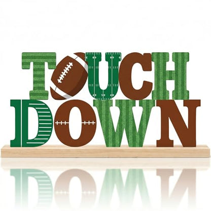 Football Table Decor Centerpiece, Touch Down Metal Table Sign - style: Touch Down Football
