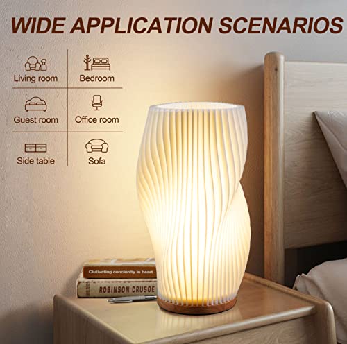 Zenply Vintage Striped Small Table Lamp - color: Warm-MD