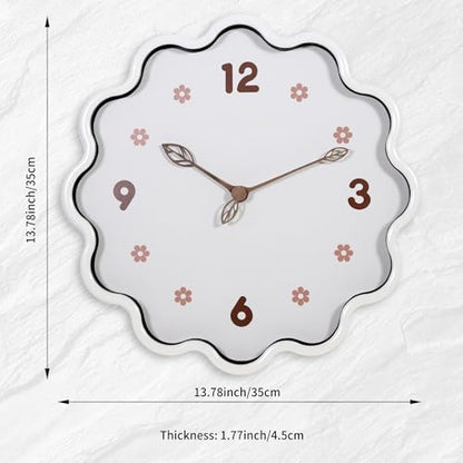 Wall Clock, Modern 14 Inch, White