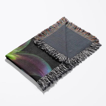 3dRose A Stargazer Lily Against Black Background, Light Painted. Woven Blanket