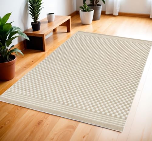 HomeRoots 572469 4 x 6 ft. Geometric Rectangle Area Rug Beige