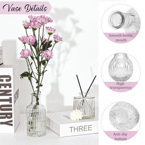 Set of 36 Glass Bud Vases Small Flower Vases for Centerpieces - color: Clear