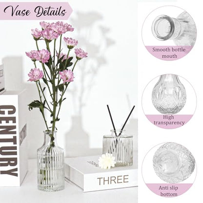 Set of 36 Glass Bud Vases Small Flower Vases for Centerpieces - color: Clear
