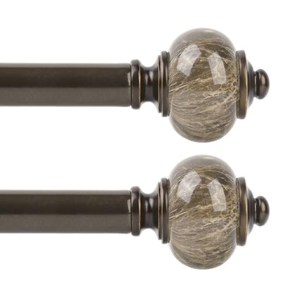 KAMANINA 2 Pack Curtain Rods 32 to 58 Inch, Bronze Drapery Rod, 1" Diameter - color: Bronze, size: 32-58"(2Pack)