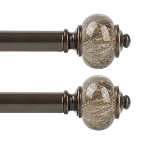 KAMANINA 2 Pack Curtain Rods 32 to 86 Inch, Bronze Drapery Rod, 1" Diameter - color: Bronze, size: 48-84"(2Pack)