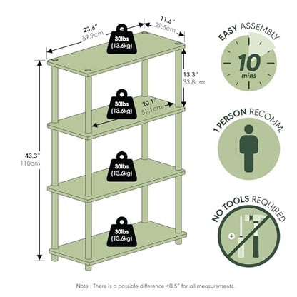 Furinno Turn-N-Tube Toolless 4-Tier Storage Shelves, Espresso - color: Espresso/Black, size: 4-Tier Round Tube