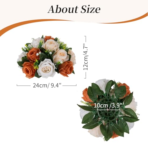 BLOSMON Flower Balls Wedding Centerpieces: 10 Pcs, Terracotta, Fake Rose - color: Terracotta - 3 Colors