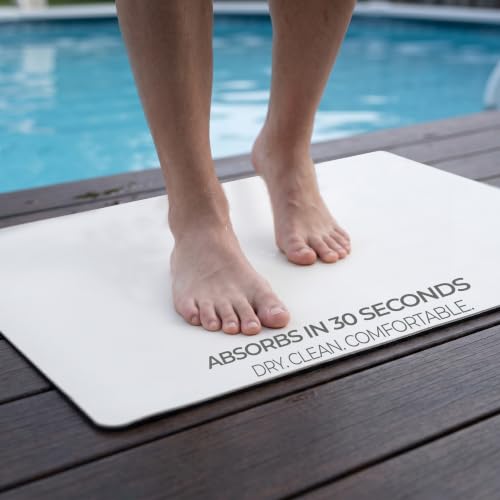 Homergy Bath Mat for Bathroom Non Slip, Quick Dry, 16x24 in, White - color: White, size: 16" x 24"