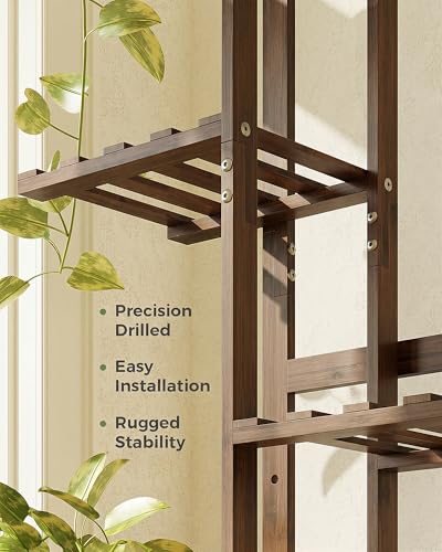 Bamworld Bamboo Plant Stand Indoor 7 Tiered Plant Shelf, Tea Brown 55 Inch - color: Natural 7 Tiered